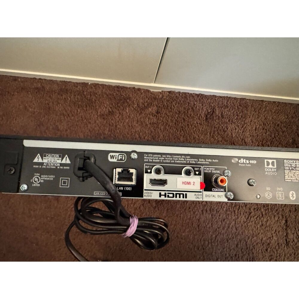 Sony UBP-X800 4K UHD Blu-ray Player – HDR – With 9 Movies – No Remote - Picture 5 of 7